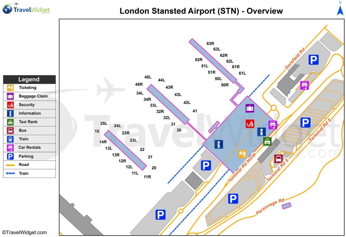 mapa de aeropuerto de Stansted