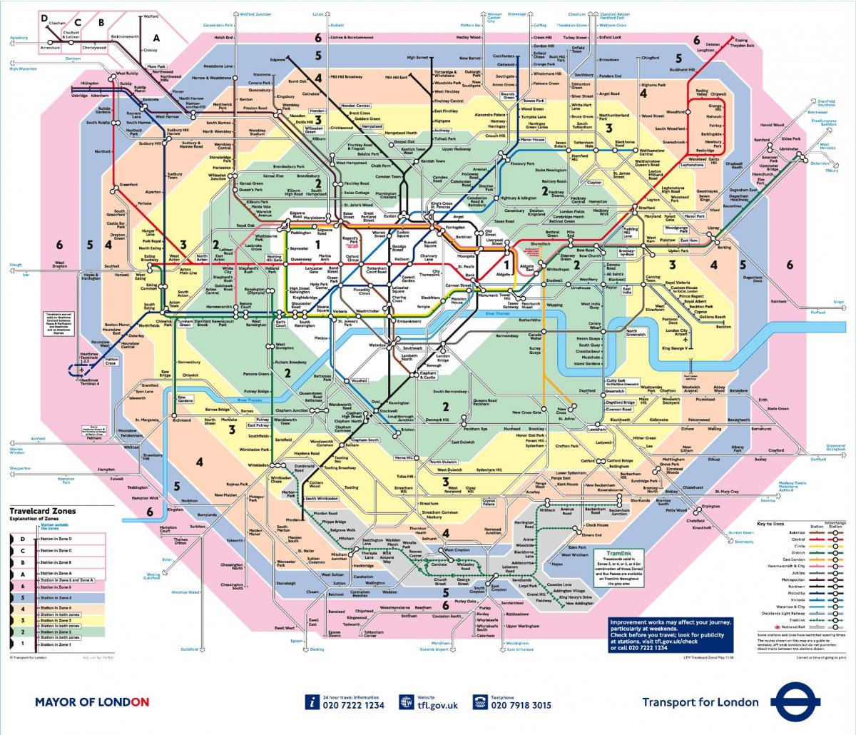 mapa del área de Londres