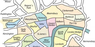Mapa del vecindario de Londres