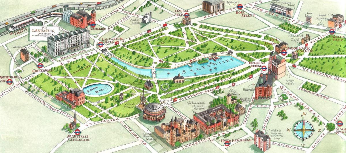 mapa de holland park de Londres