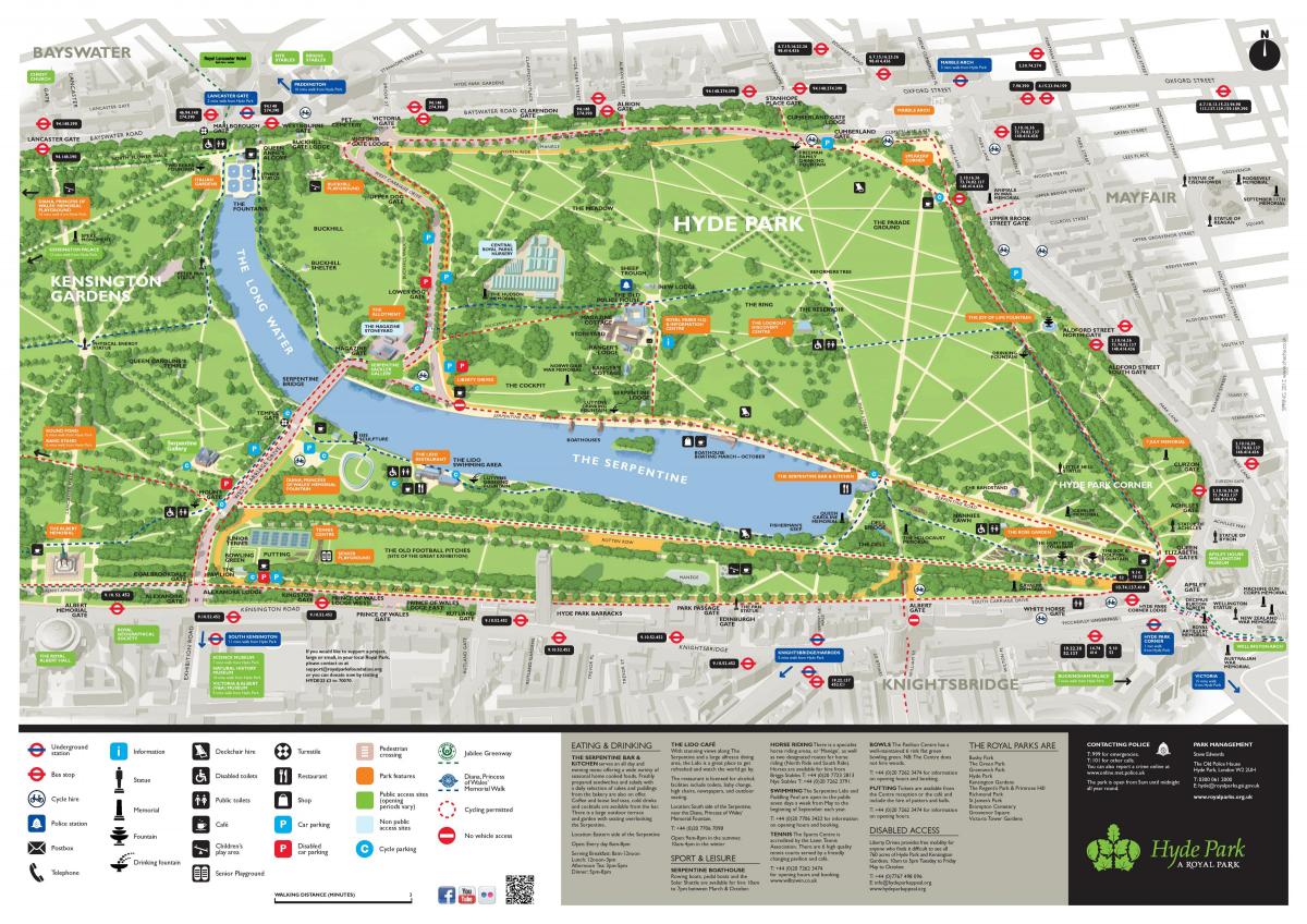 mapa de hyde park de Londres