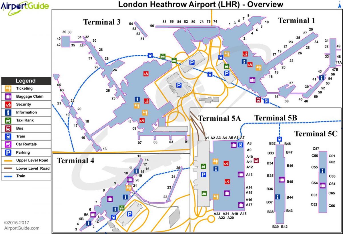 mapa de la terminal de heathrow