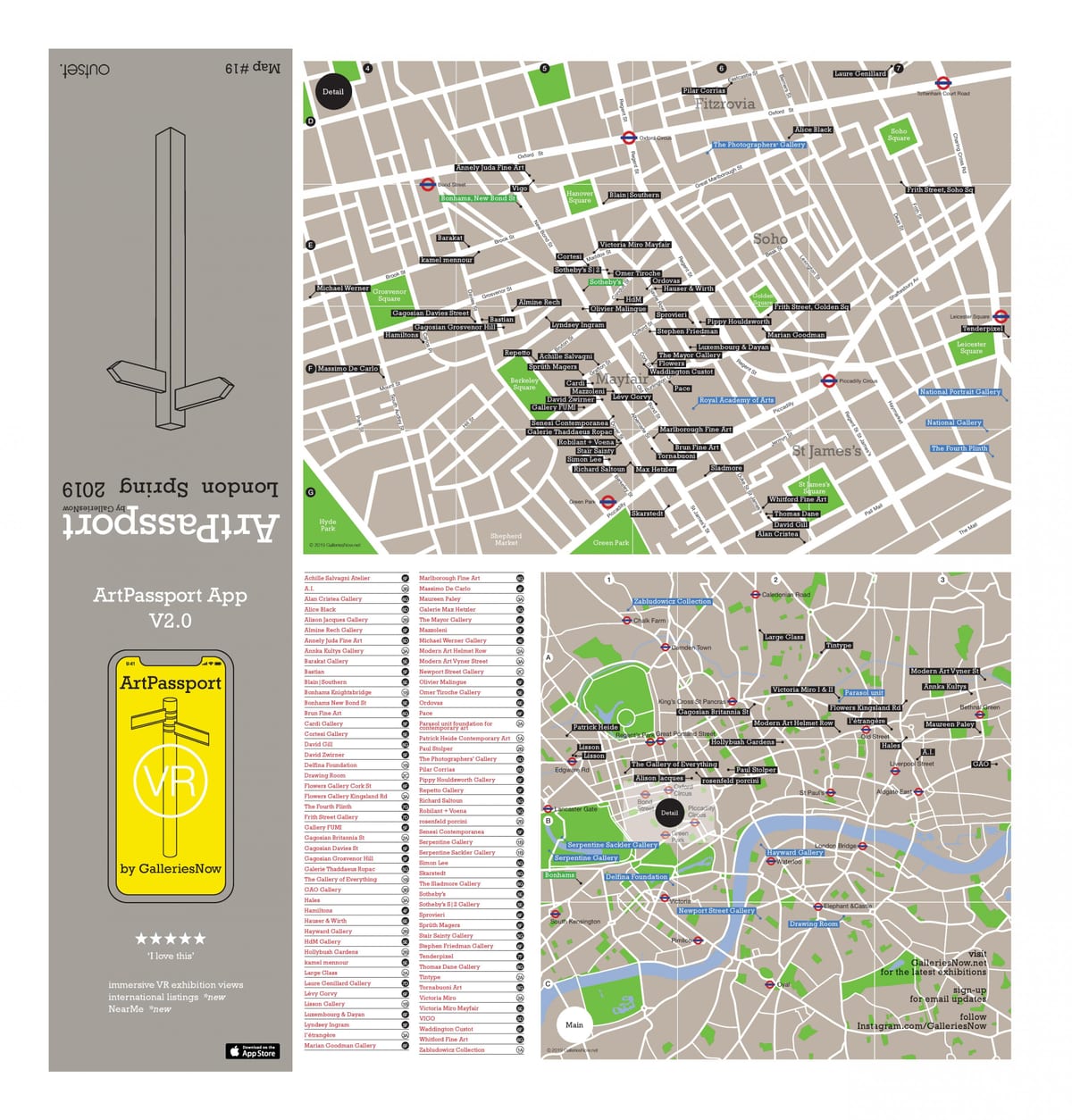 mapa de galerías de arte de Londres