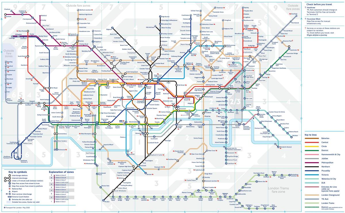 mapa del metro de Londres