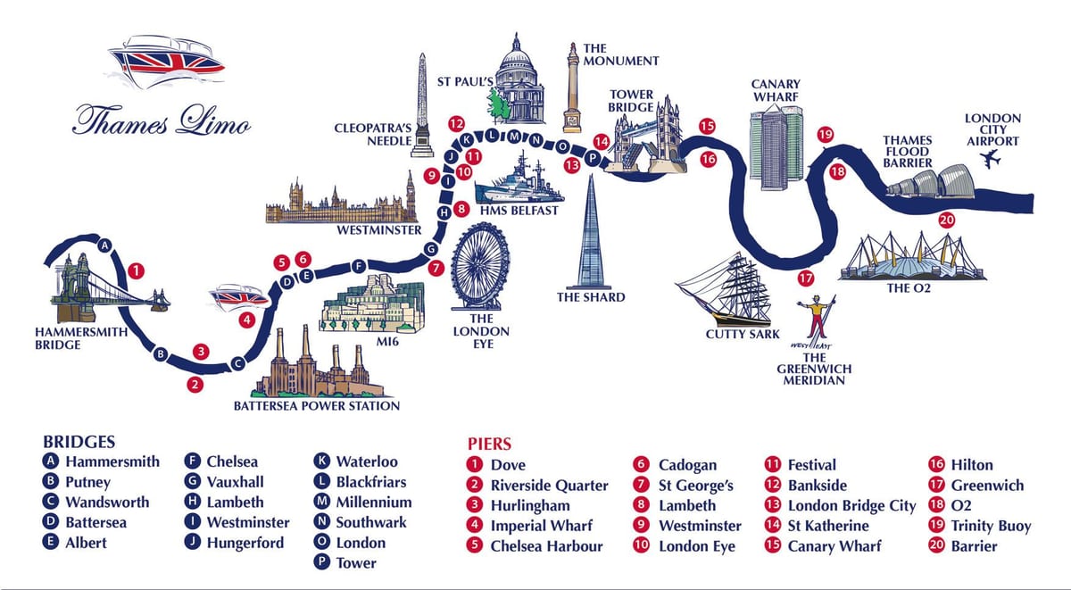 el río támesis mapa