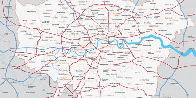 Mapa del área metropolitana de Londres