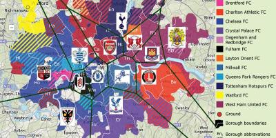 Londres equipos de fútbol mapa