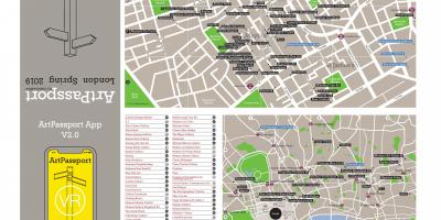 Mapa de galerías de arte de Londres