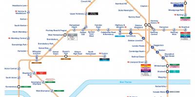 Superficie de mapa de Londres